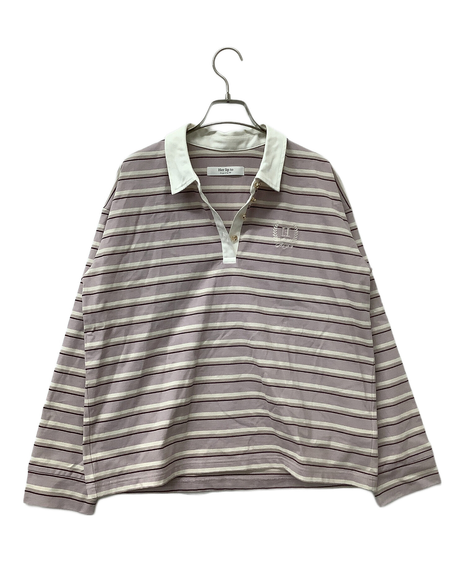 トップス herlipto Laurel Emblem Polo Shirt Laurel Emblem Polo Shirt