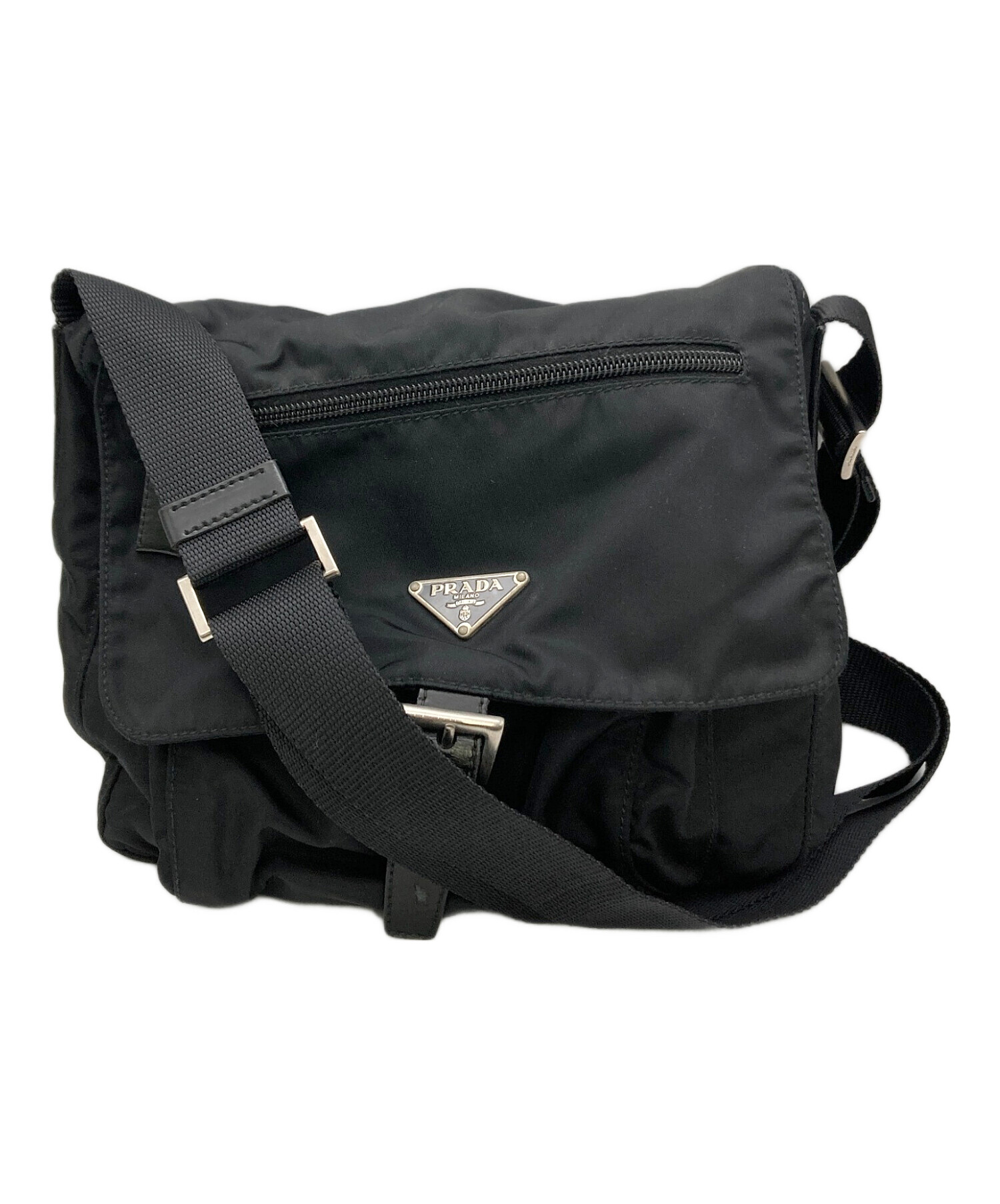 PRADA プラダ ショルダーバッグ  黒 【古着】【中古】【送料無料】 中古・古着通販】PRADA (プラダ) ショルダーバッグ ブラック｜ブランド