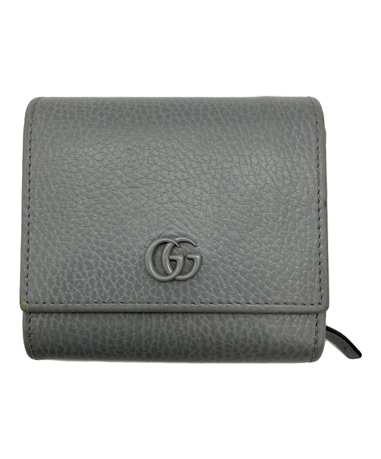 中古・古着通販】GUCCI (グッチ) 3つ折り財布 GGマーモント グレー