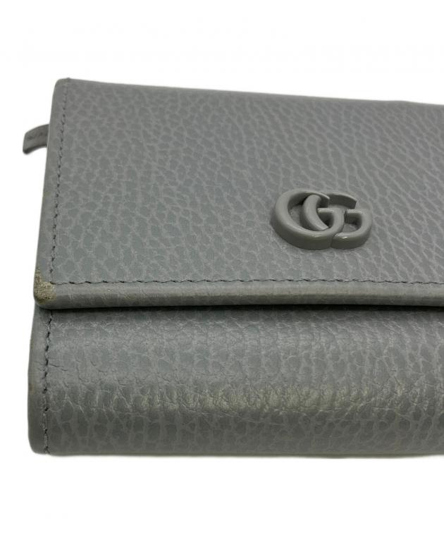 中古・古着通販】GUCCI (グッチ) 3つ折り財布 GGマーモント グレー