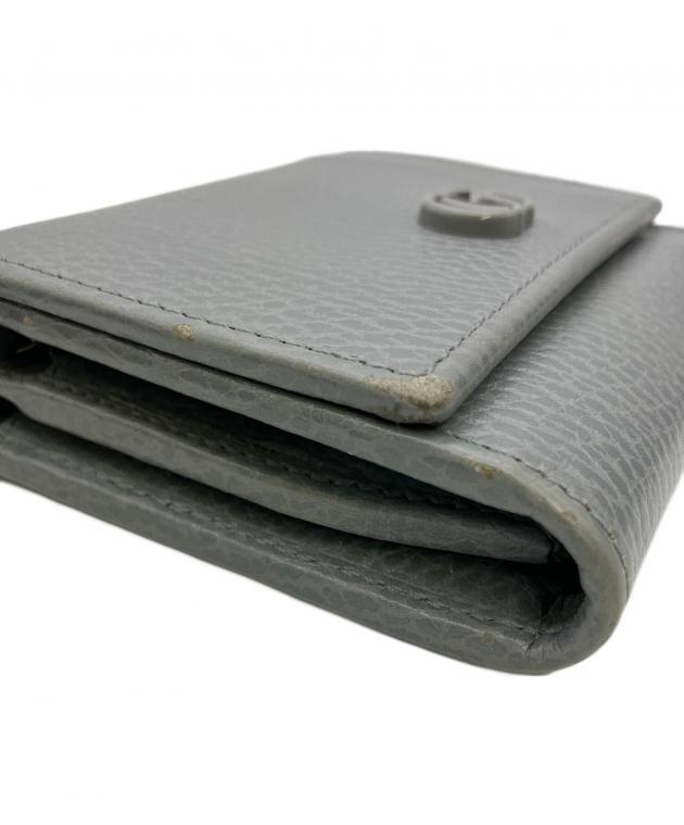 中古・古着通販】GUCCI (グッチ) 3つ折り財布 GGマーモント グレー