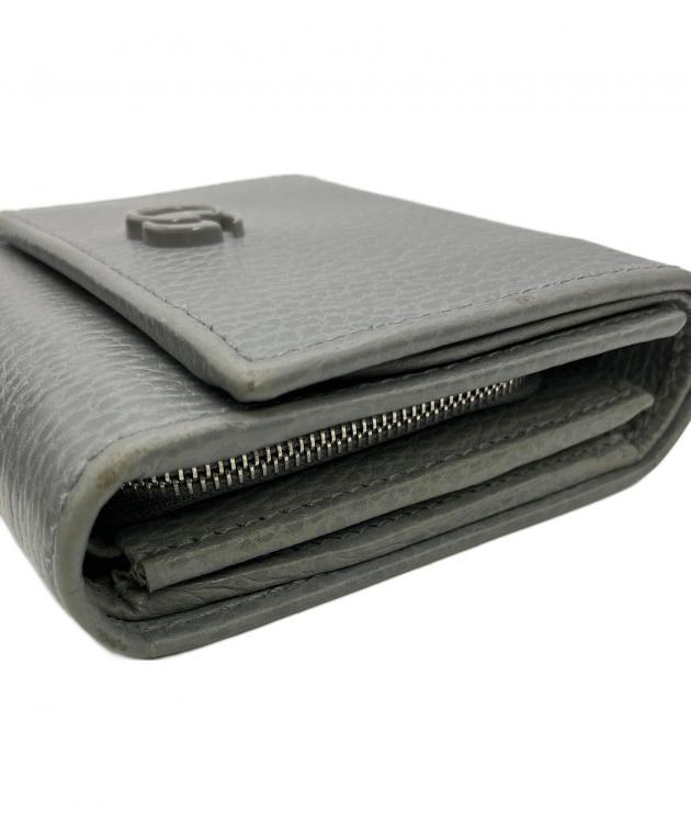 GUCCI マーモント　三つ折り財布　グレー 中古・古着通販】GUCCI (グッチ) 3つ折り財布 GGマーモント グレー