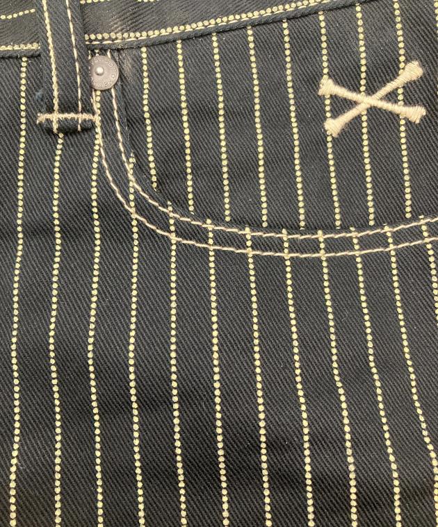 VANSON ストライプ　デニム 中古・古着通販】VANSON (バンソン) ストライプデニムパンツ ブラック