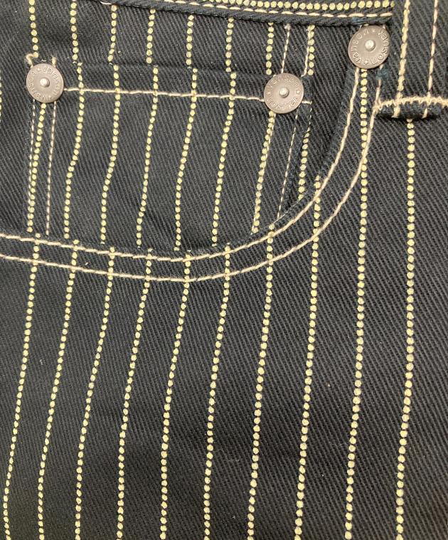 VANSON ストライプ　デニム 中古・古着通販】VANSON (バンソン) ストライプデニムパンツ ブラック