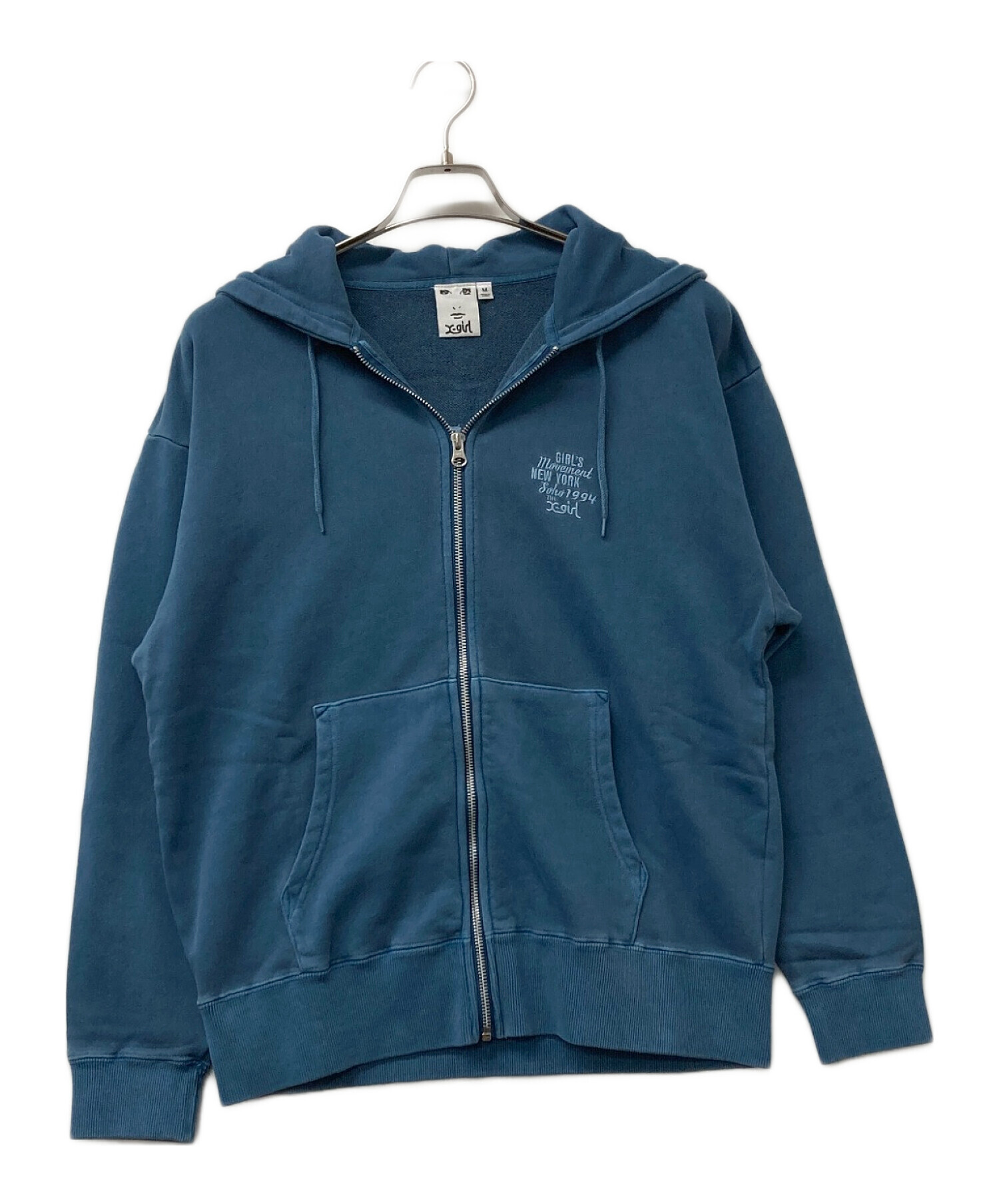 Xgirl パーカー　ブルー 中古・古着通販】X-GIRL (エックスガール) ジップパーカー ブルー