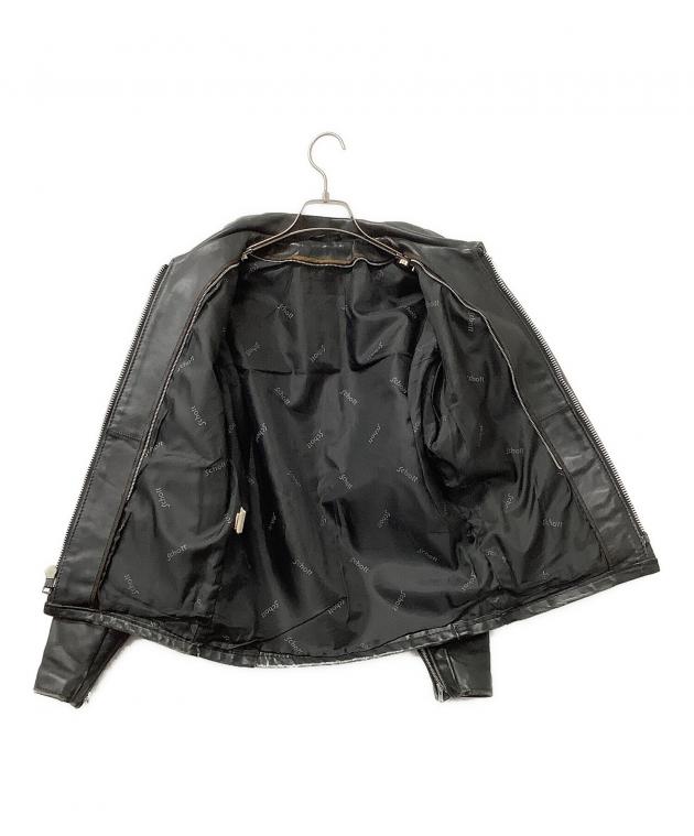 Schott ブラック レザージャケット Lサイズ 中古・古着通販】Schott (ショット) レザージャケット ※背面ペイント有