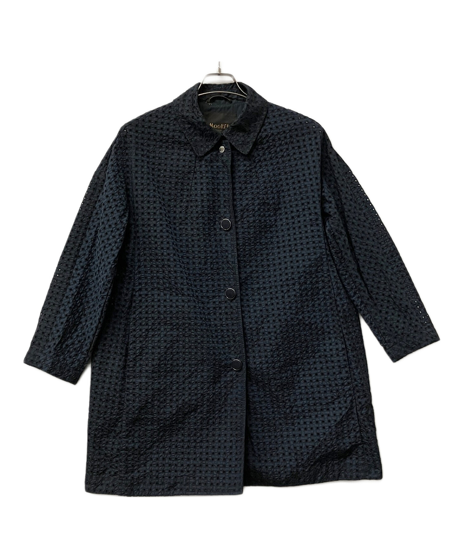 【美品】MooRER ムーレー トレンチコート ブラック 42 L 国内正規品 中古・古着通販】MOORER (ムーレー) ショート丈コート BRENDA ネイビー