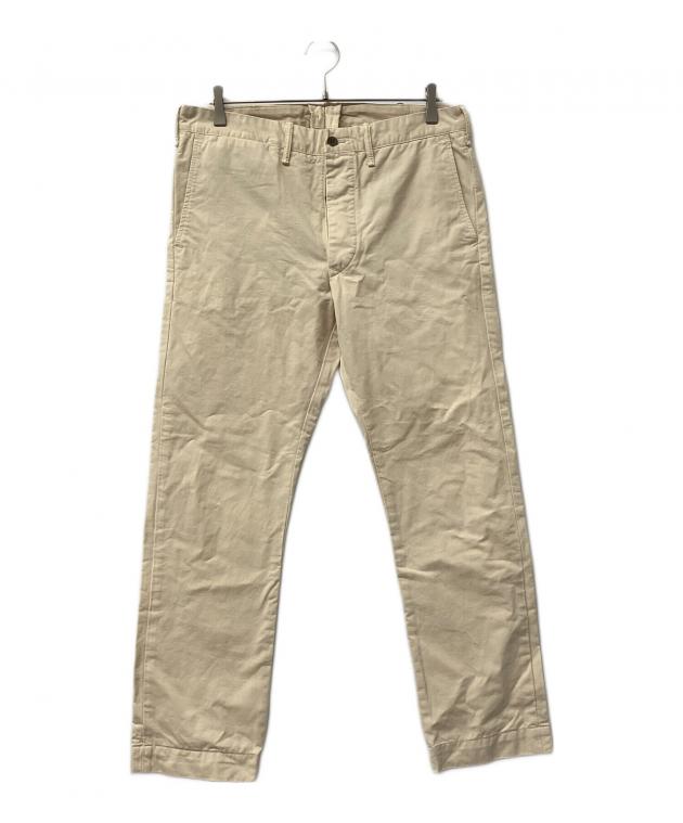 RRL ベージュ コットン ワイドレッグ チノパン 中古・古着通販】RRL (ダブルアールエル) ボタンフライチノパン