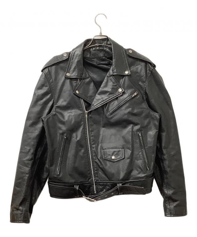 RHENIUM 40 レザーライダースジャケット ダブルライダース 本革ブラック 中古・古着通販】RHENIUM (レニウム) ジャケット ダブルライダース