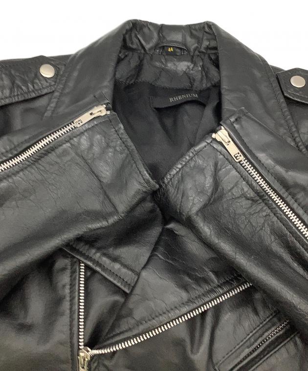 美品　RHENIUM ラムレザー　ダブルライダース　ジャケット　大きいサイズ RHENIUM(レニウム) leather double ラeather double riders jacket