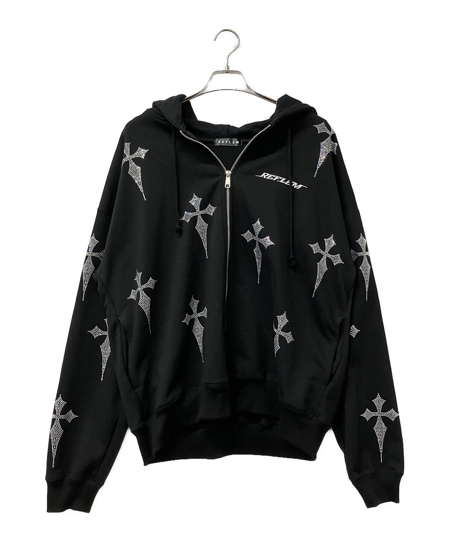 レフレムパーカー 中古・古着通販】REFLEM (レフレム) ジップパーカー CROSS RHINESTONE