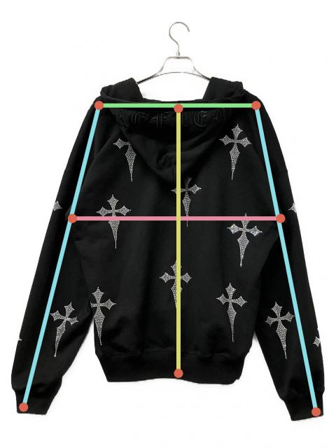 中古・古着通販】REFLEM (レフレム) ジップパーカー CROSS RHINESTONE