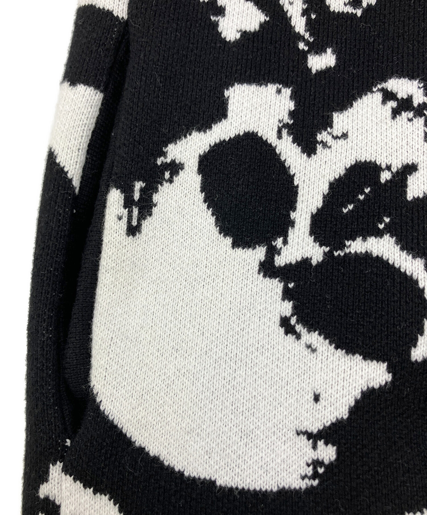 Gamchu【ガムチュ】 警戒骸骨摂取多量カーディガン　Black×White 中古・古着通販】gamchu (ガムチュ) 厚手カーディガン ブラック サイズ