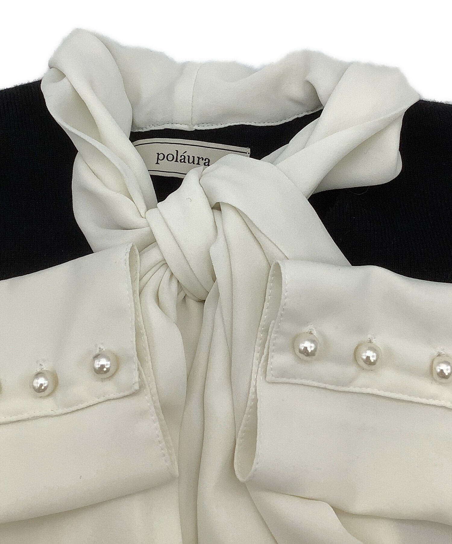 中古・古着通販】polaura (ポロ―ラ) ニットワンピース リボン