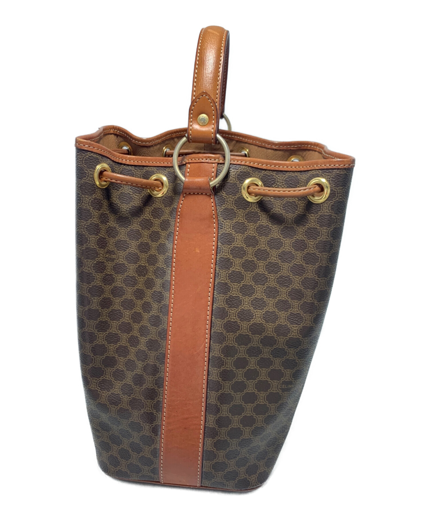 CELINE 2ウェイバック　ブラウン系 中古・古着通販】CELINE (セリーヌ) 2WAY巾着ショルダーバッグ