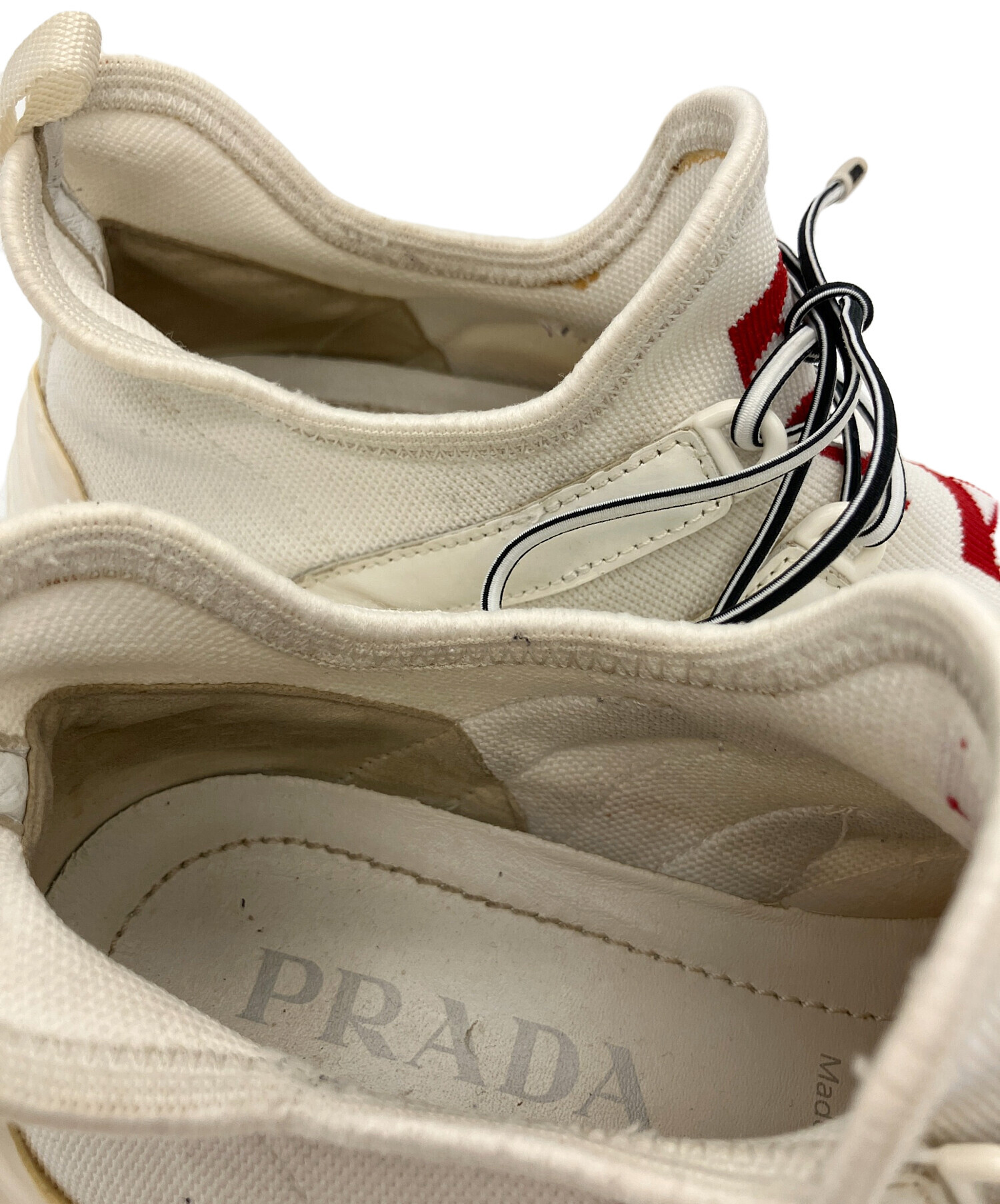 PRADA ホワイト 厚底スニーカーサイズ不明 中古・古着通販】PRADA (プラダ) スニーカー ホワイト サイズ:不明