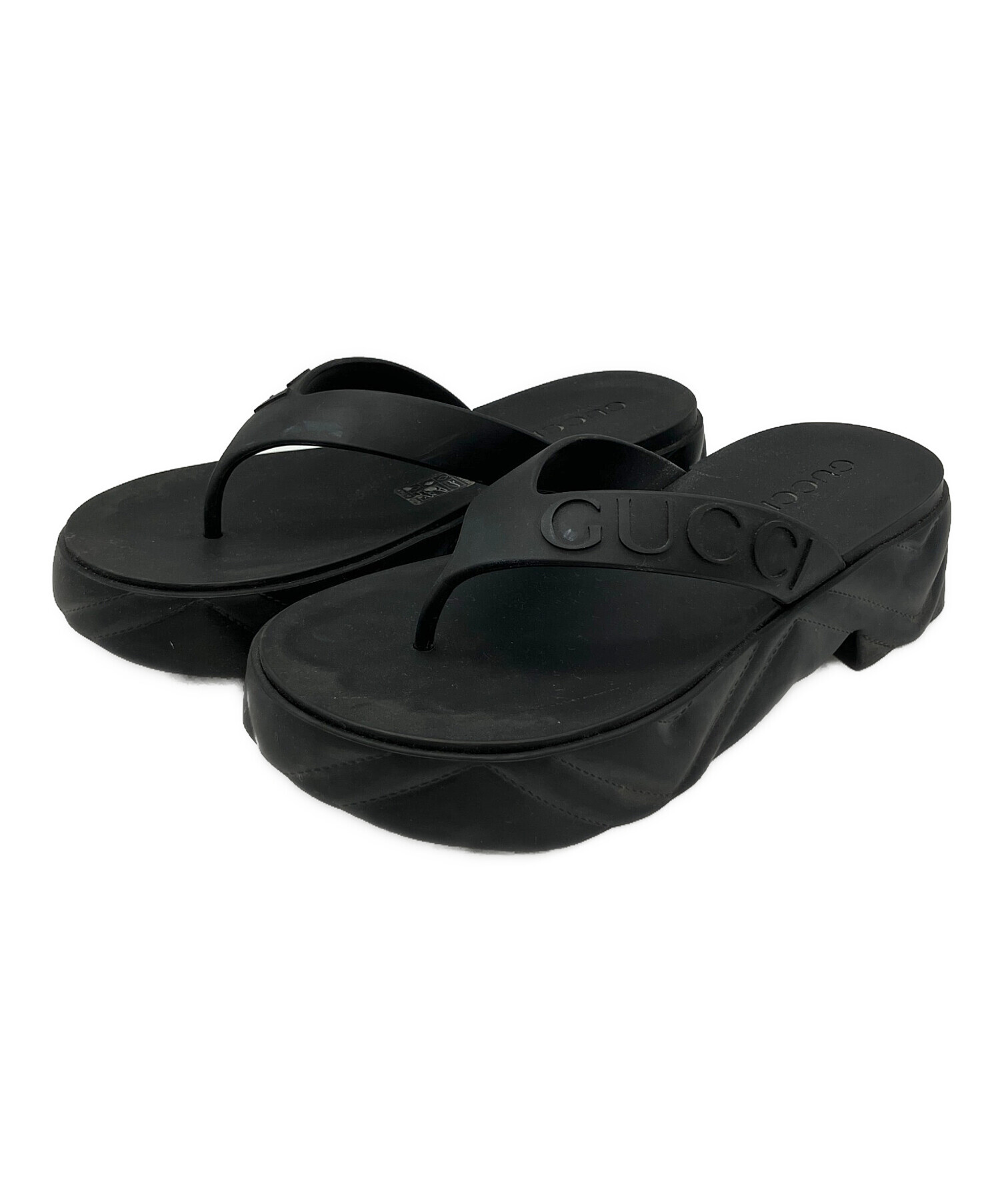 グッチ(GUCCI)トングサンダル 中古・古着通販】GUCCI (グッチ) トングサンダル ブラック サイズ:M