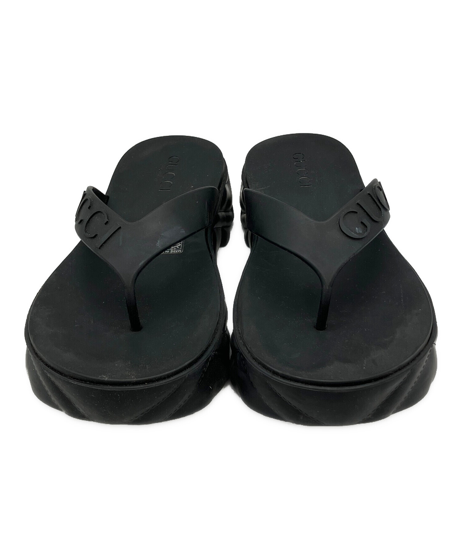 グッチ(GUCCI)トングサンダル 中古・古着通販】GUCCI (グッチ) トングサンダル ブラック サイズ:M