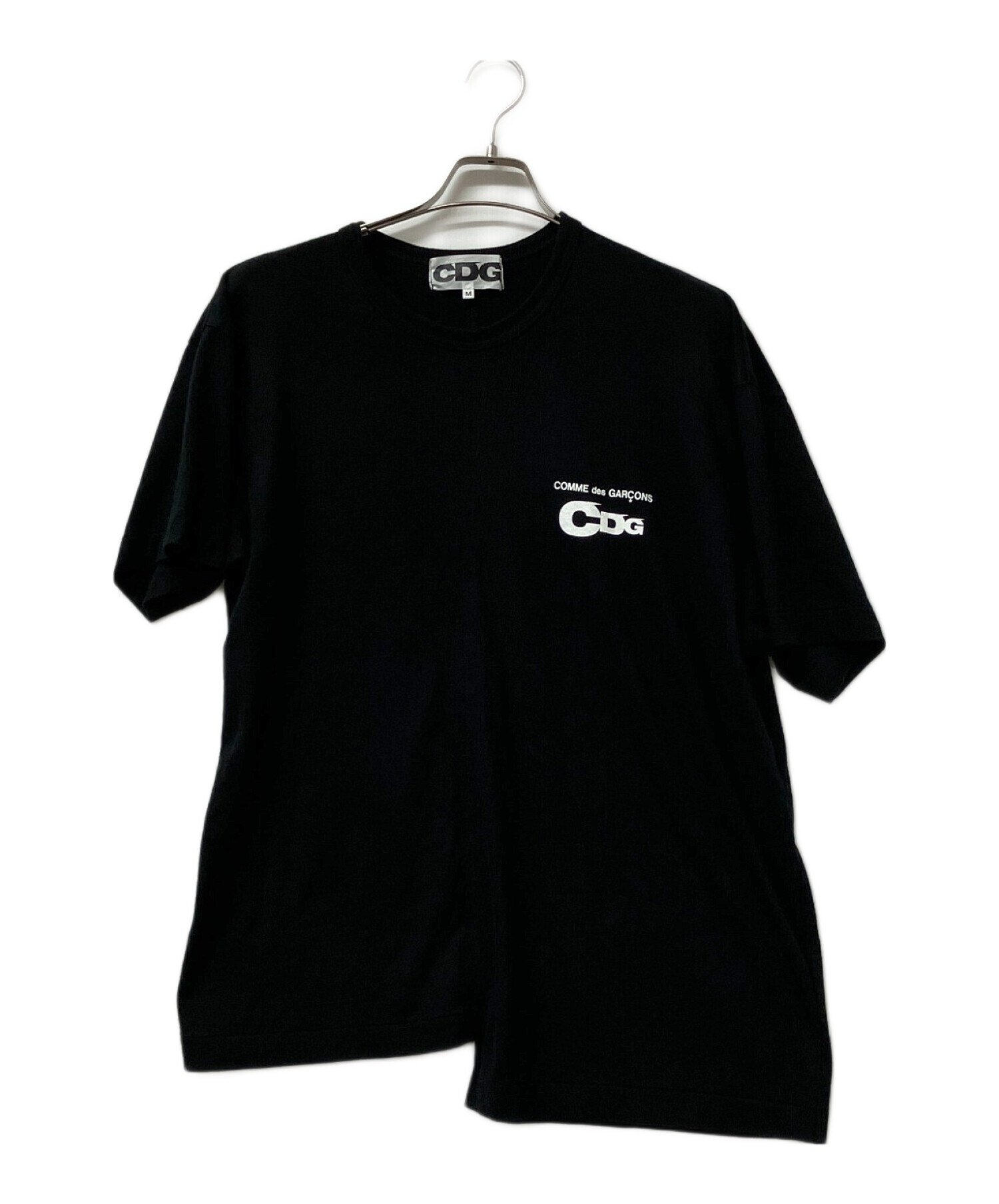 コムデギャルソン 変形 カットソー 半袖 Mサイズ ブラック 中古・古着通販】COMME des GARCONS (コムデギャルソン) 半袖