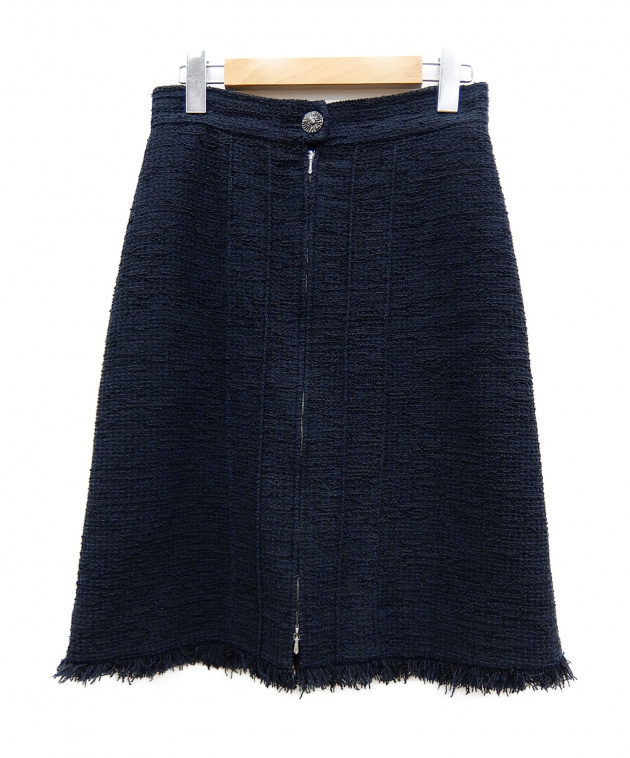 シャネル　ツイードスカート 中古・古着通販】CHANEL (シャネル) ツイードスカート ブラック