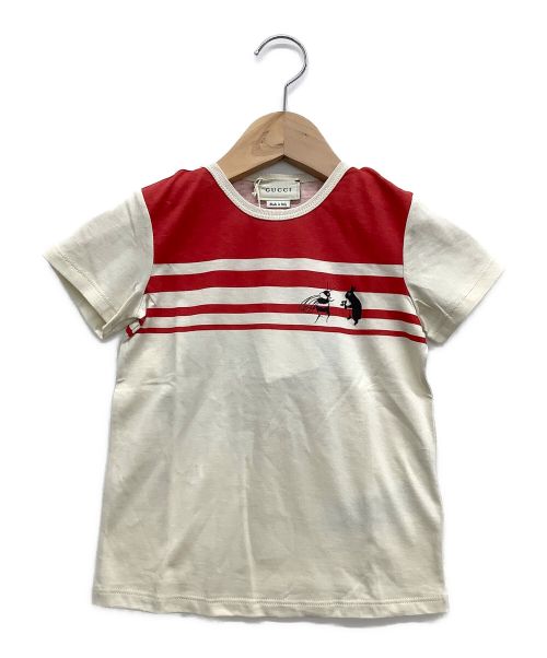 【未使用品】GUCCI ロゴ Tシャツ 中古・古着通販】GUCCI (グッチ) Tシャツ ホワイ×レッド サイズ