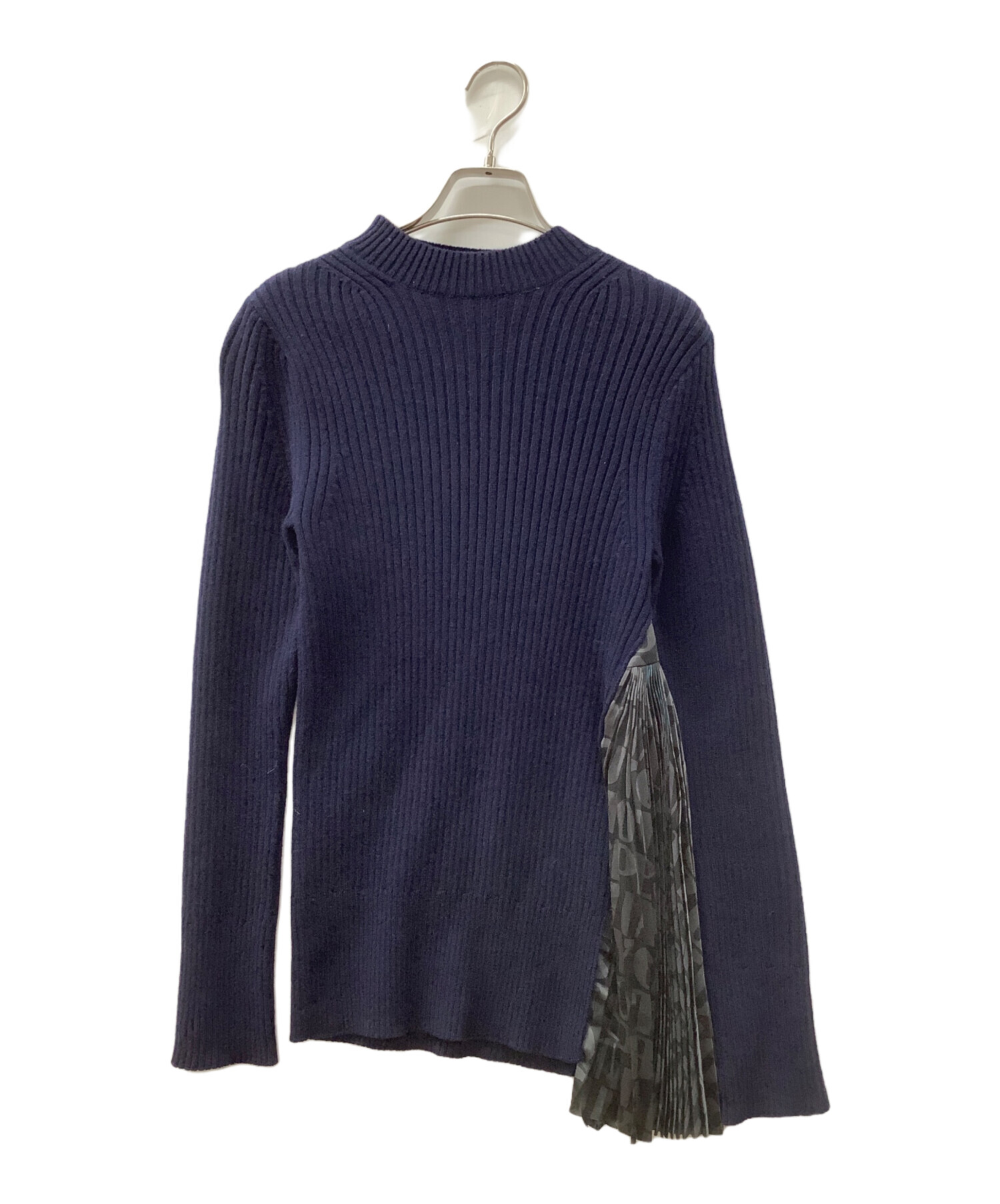 sacai ニットブルゾン Sacai サカイ 21AW Wool Knit Blouson 21-02631M ウール ニット ブルゾン ネイビー /カーキ サカイ　ニット　ネイビー