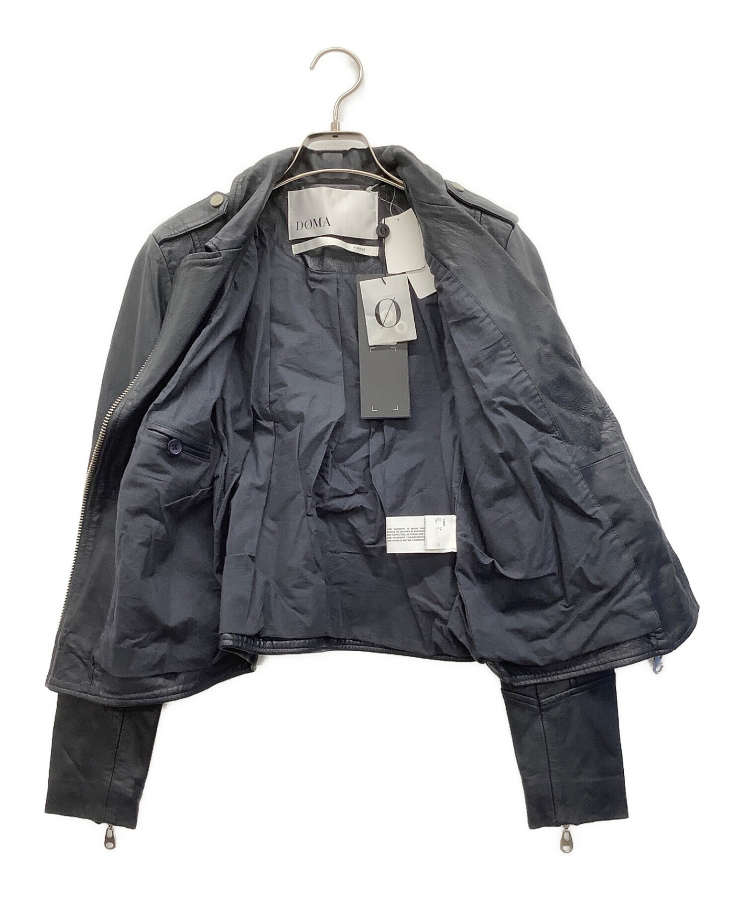 中古・古着通販】DOMA (ドマ) ダブルライダースジャケット ネイビー