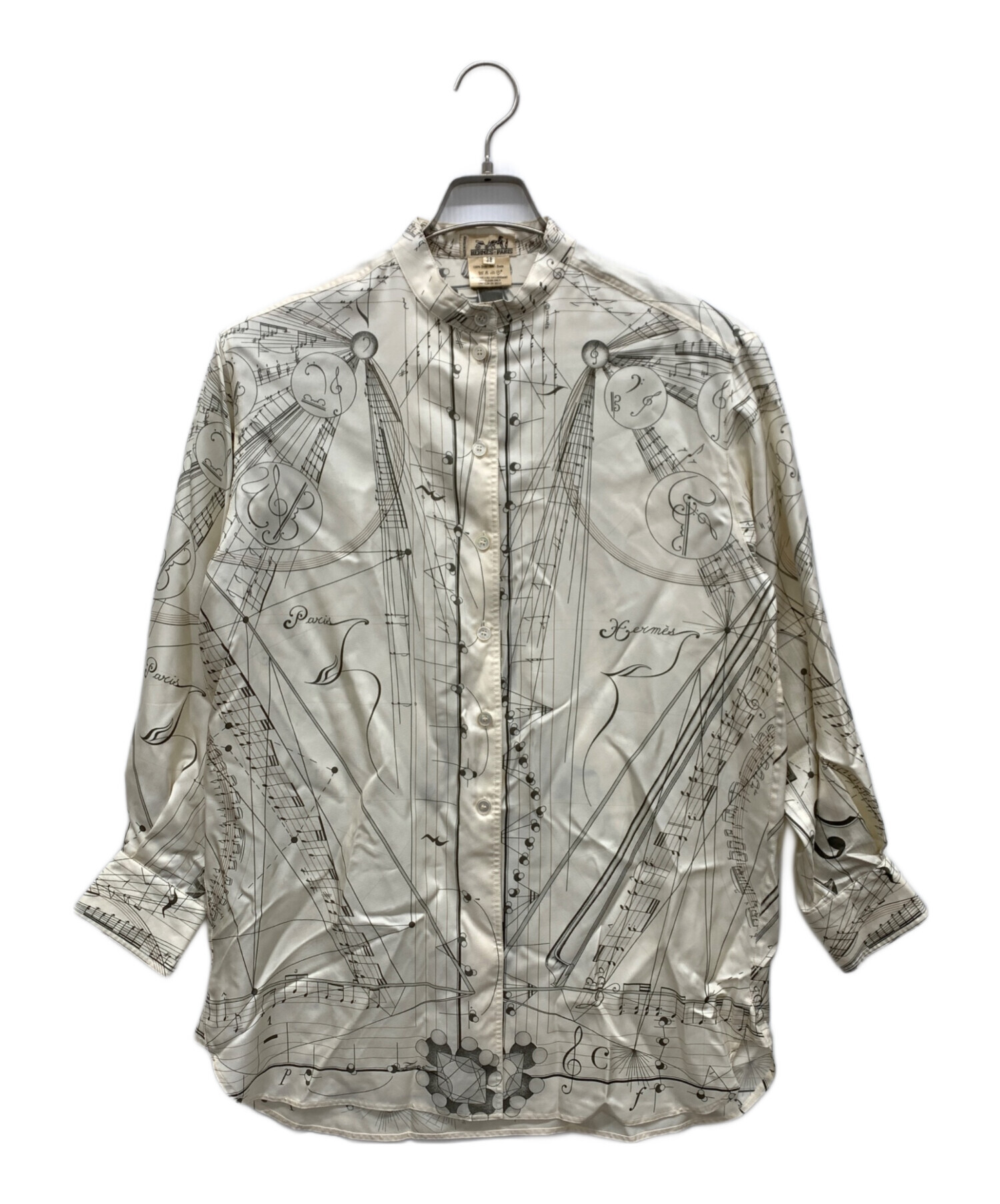 最終値下げ！未使用HERMÈS エルメス　シルクシャツ　オーダー品 中古・古着通販】HERMES (エルメス) シルクバンドカラーシャツ