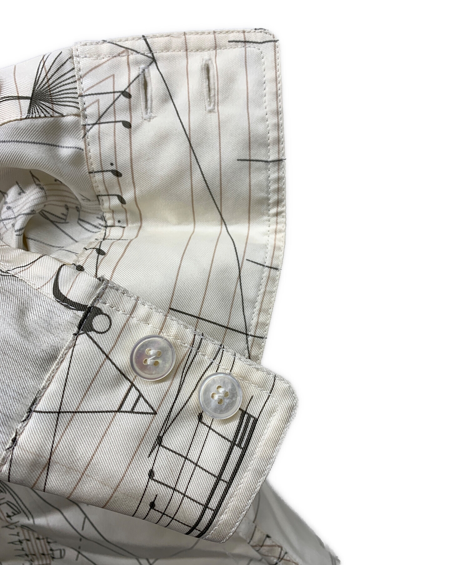 最終値下げ！未使用HERMÈS エルメス　シルクシャツ　オーダー品 HERMES】エルメス『シルク長袖シャツ size38』レディース ブラウス 1