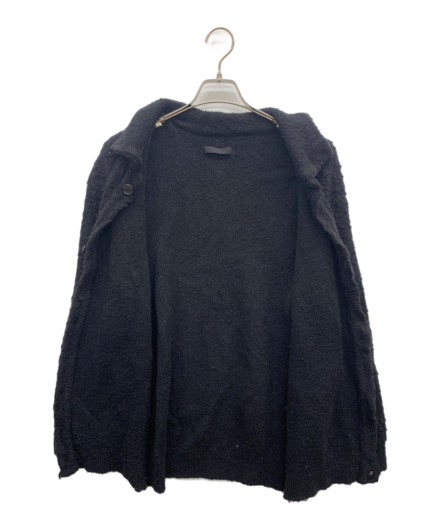 中古・古着通販】juha (ユハ) LOOP YARN CARDIGAN ブラック サイズ:3 