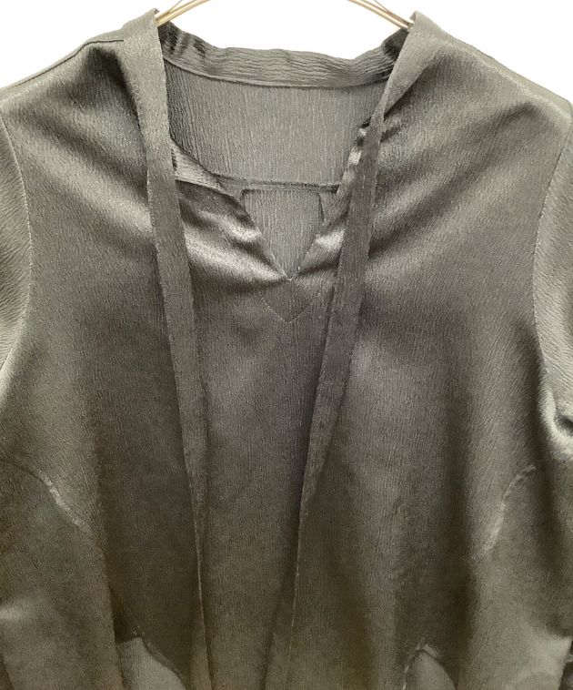 中古・古着通販】ELLIE (エリー) スキッパーブラウス ブラック サイズ 