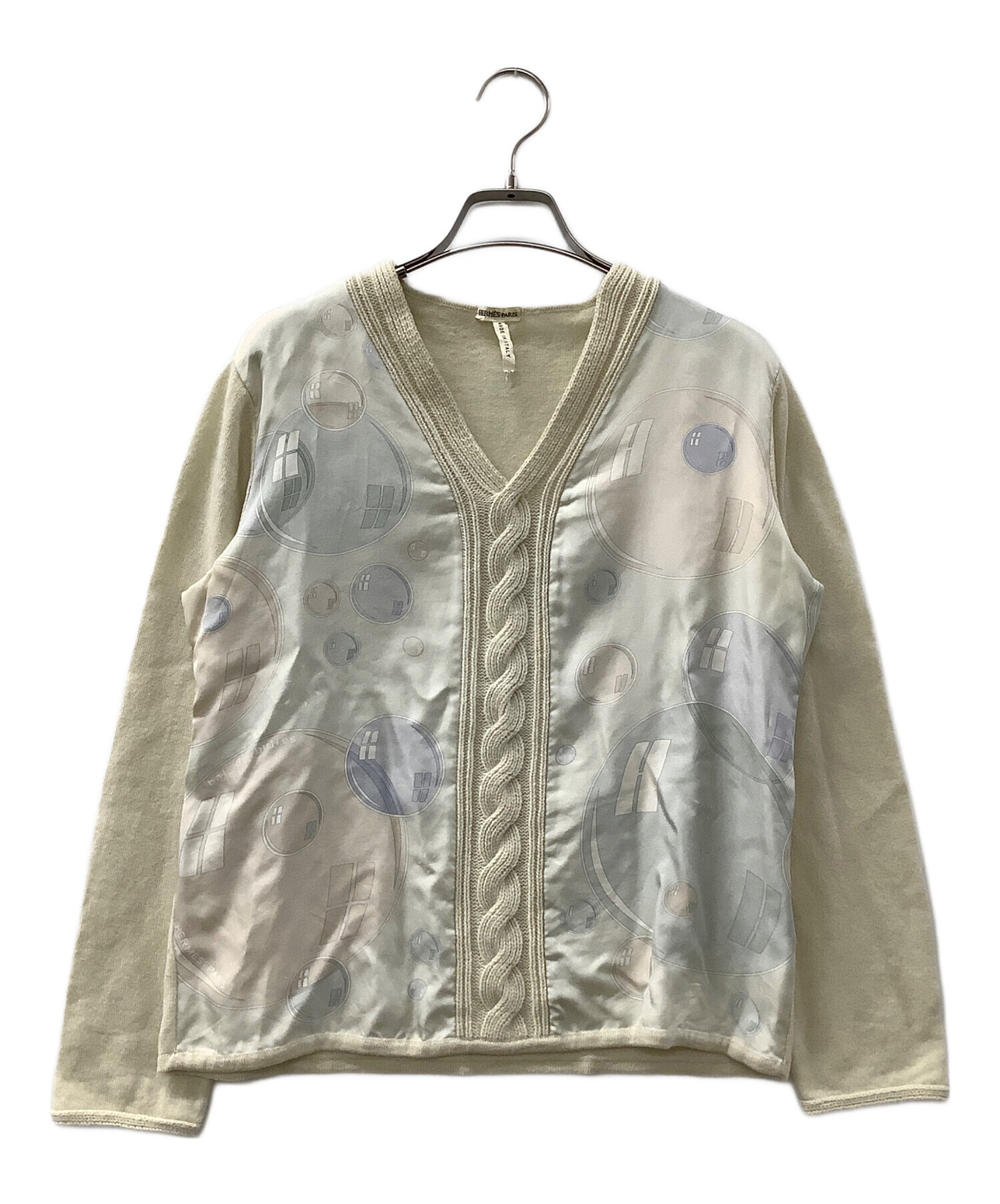 中古・古着通販】HERMES (エルメス) カーディガン ベージュ×ライト