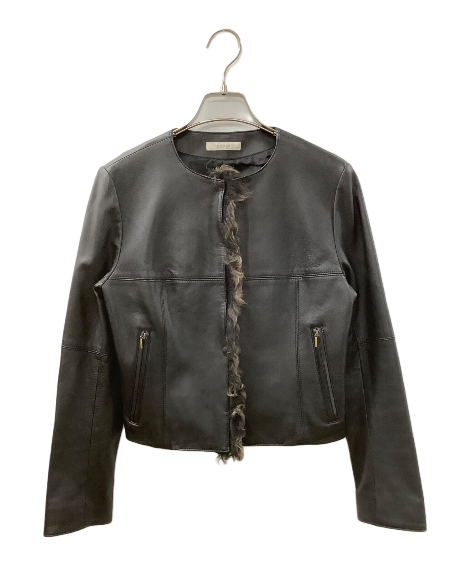 中古・古着通販】EPOCA (エポカ) ラムレザージャケット ブラック
