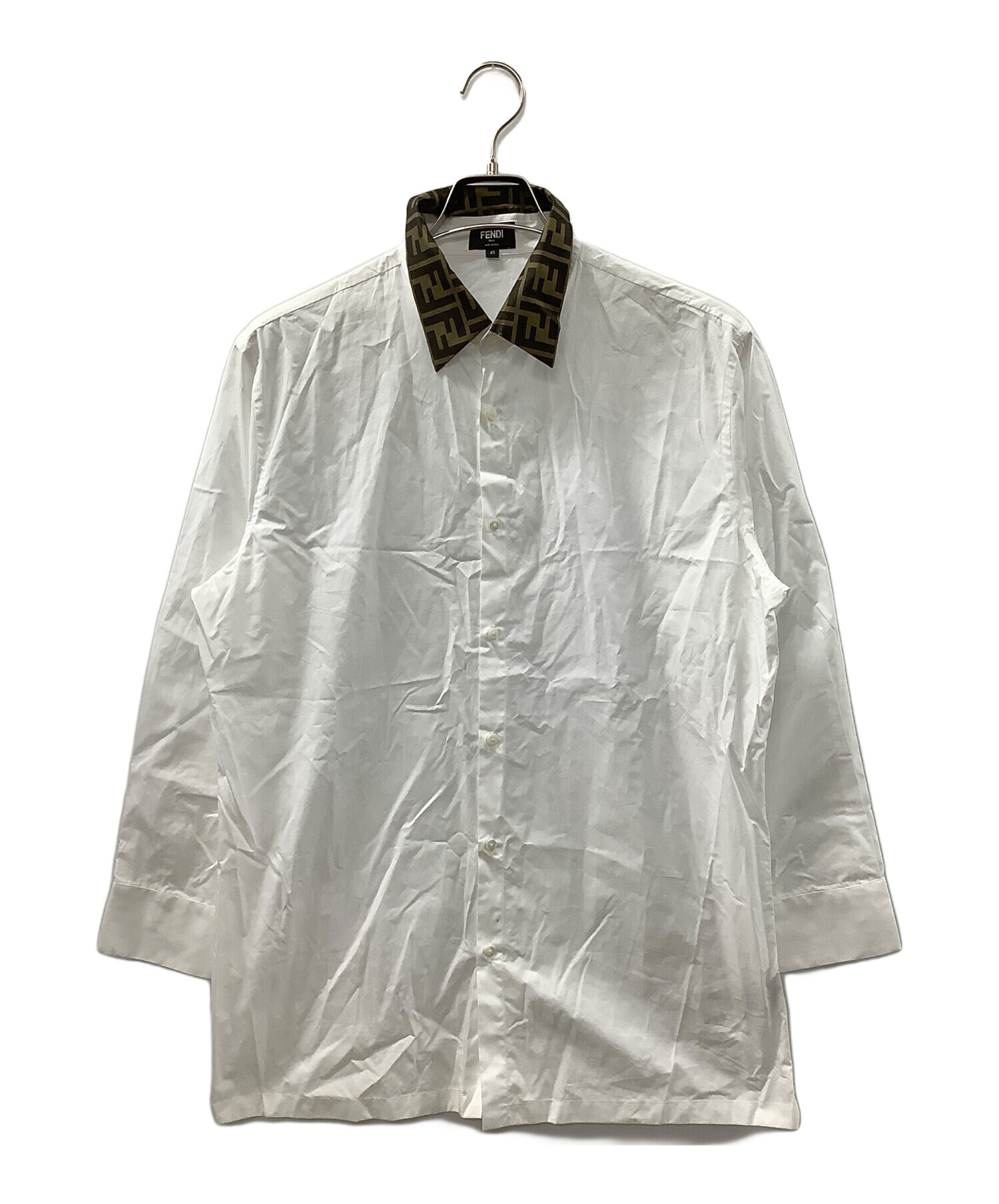 FENDI フェンディ　ブラウス　ズッカ柄　総柄　シャツ　イタリア製　光沢 中古・古着通販】FENDI (フェンディ) ズッカ柄シャツ ブラック
