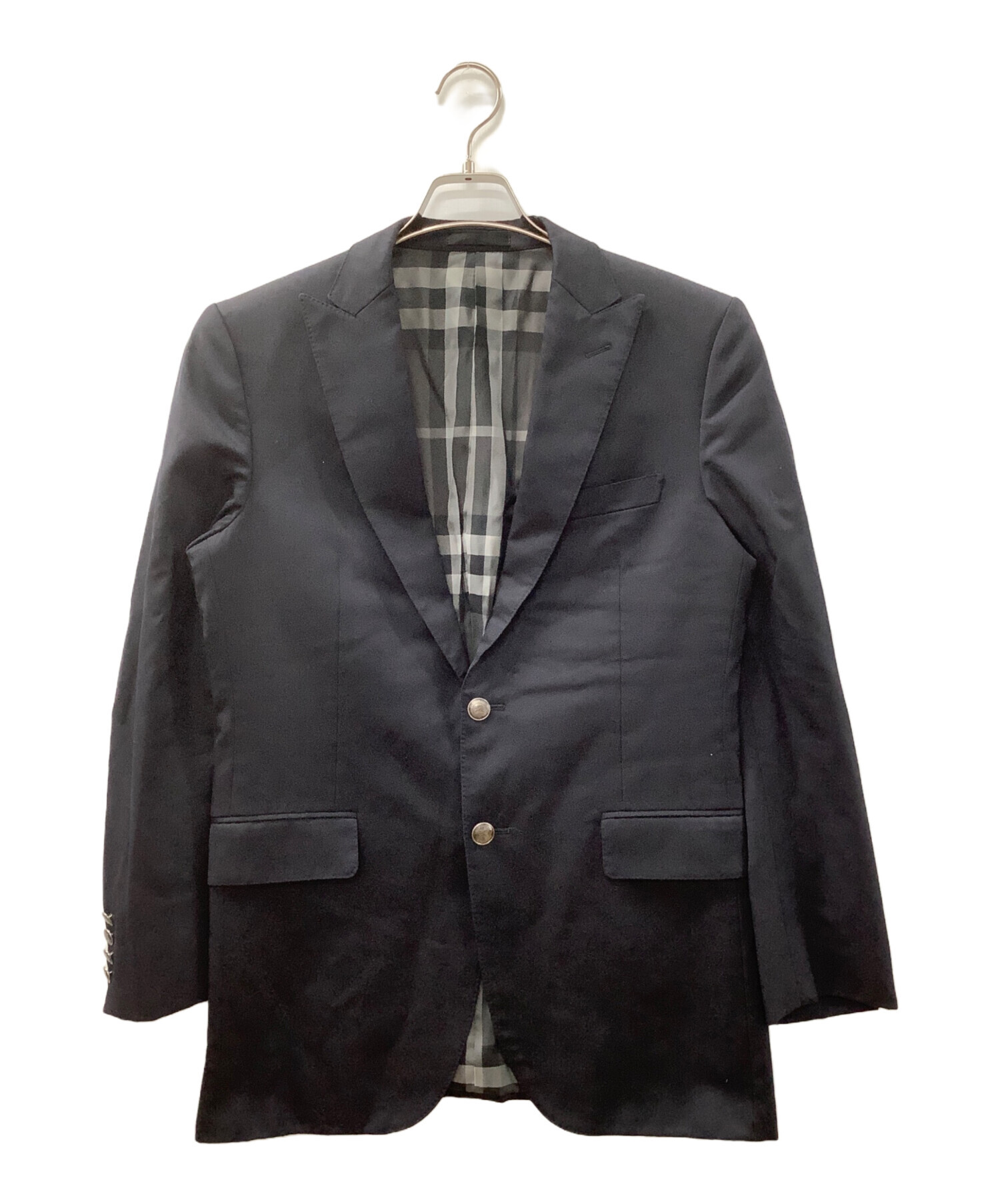 良品✨Burberry テーラード ノバチェック 銀ボタン Super 120 楽天市場