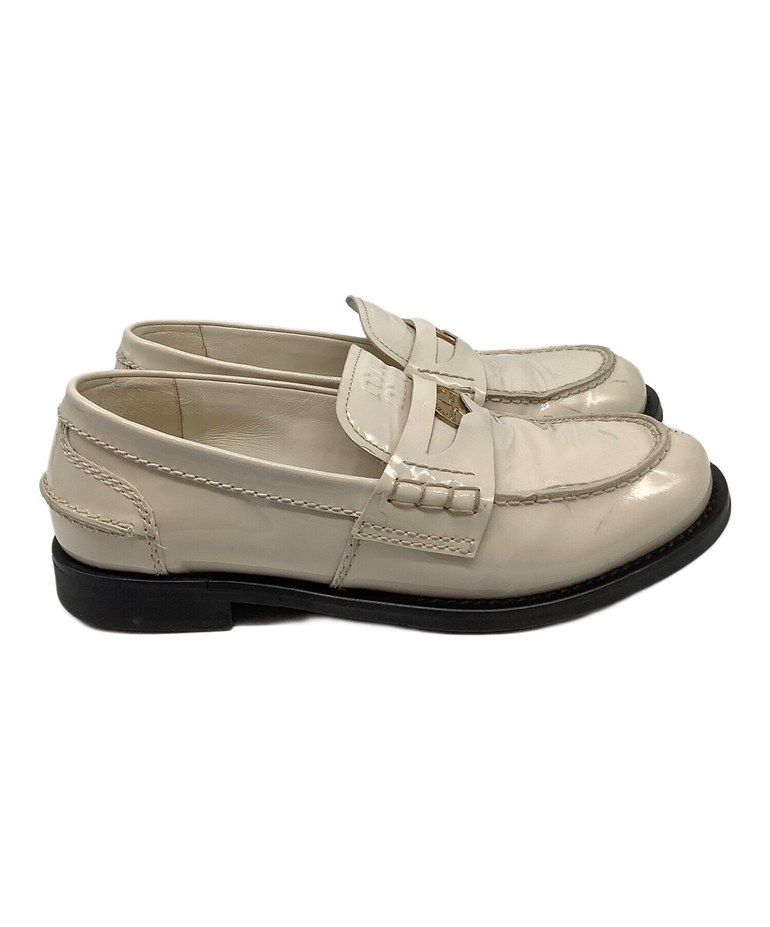 中古・古着通販】MIU MIU (ミュウミュウ) ペニーローファー ベージュ 