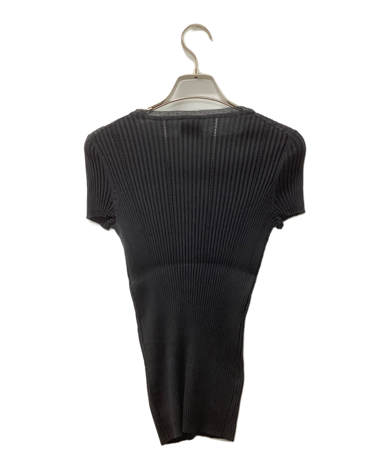 中古・古着通販】CHANEL (シャネル) タンクトップリブニット ブラック  
