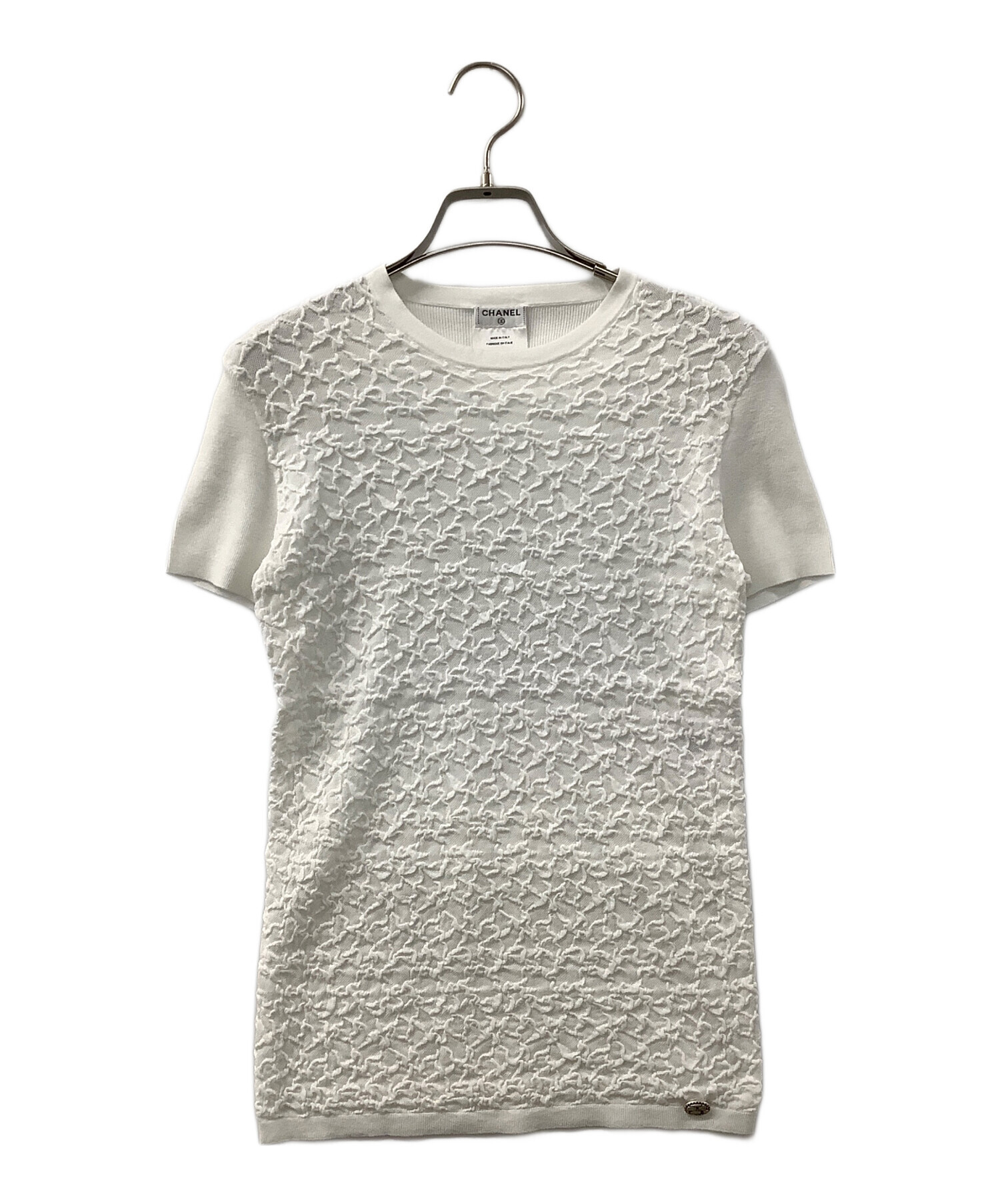 中古・古着通販】CHANEL (シャネル) 15P絞りメッシュ ホワイト サイズ