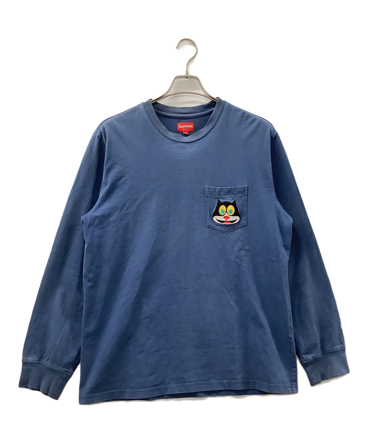 トップス Supreme Felix the Cat Pocket L/S Tee 中古・古着通販】SUPREME (シュプリーム) CAT L/S Pocket Tee ネイビー