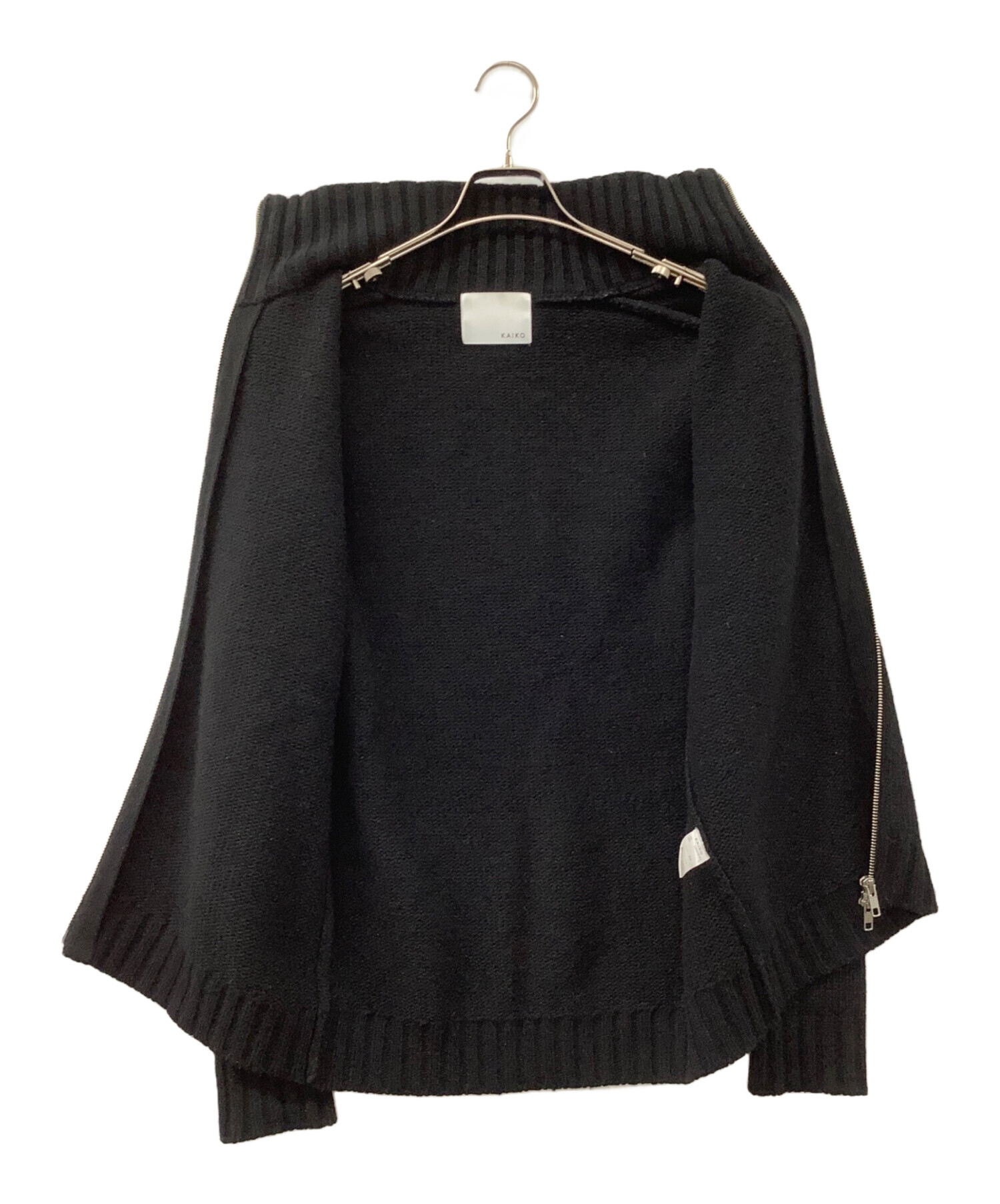 中古・古着通販】kaiko (カイコー) SHRINK ZIP CARDIGAN ブラック 