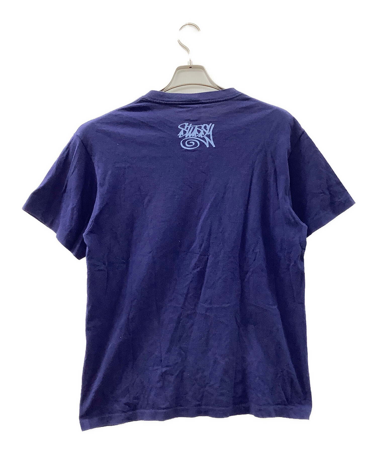 STUSSY ジャ―ジ　半袖　美品　ネイビー　ＵＳＡ製　Lサイズ STUSSY ジャ―ジ 半袖 美品 ネイビー USA製 Lサイズ