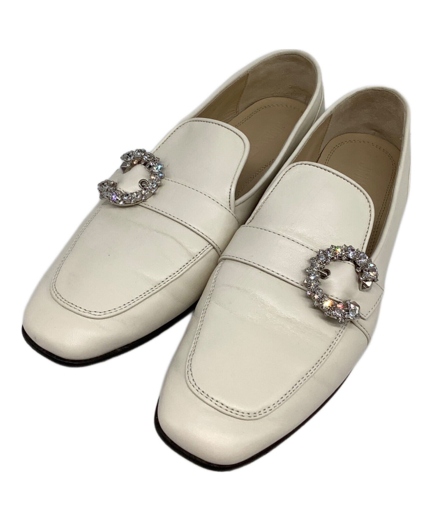 中古・古着通販】JIMMY CHOO (ジミーチュウ) ローファー アイボリー