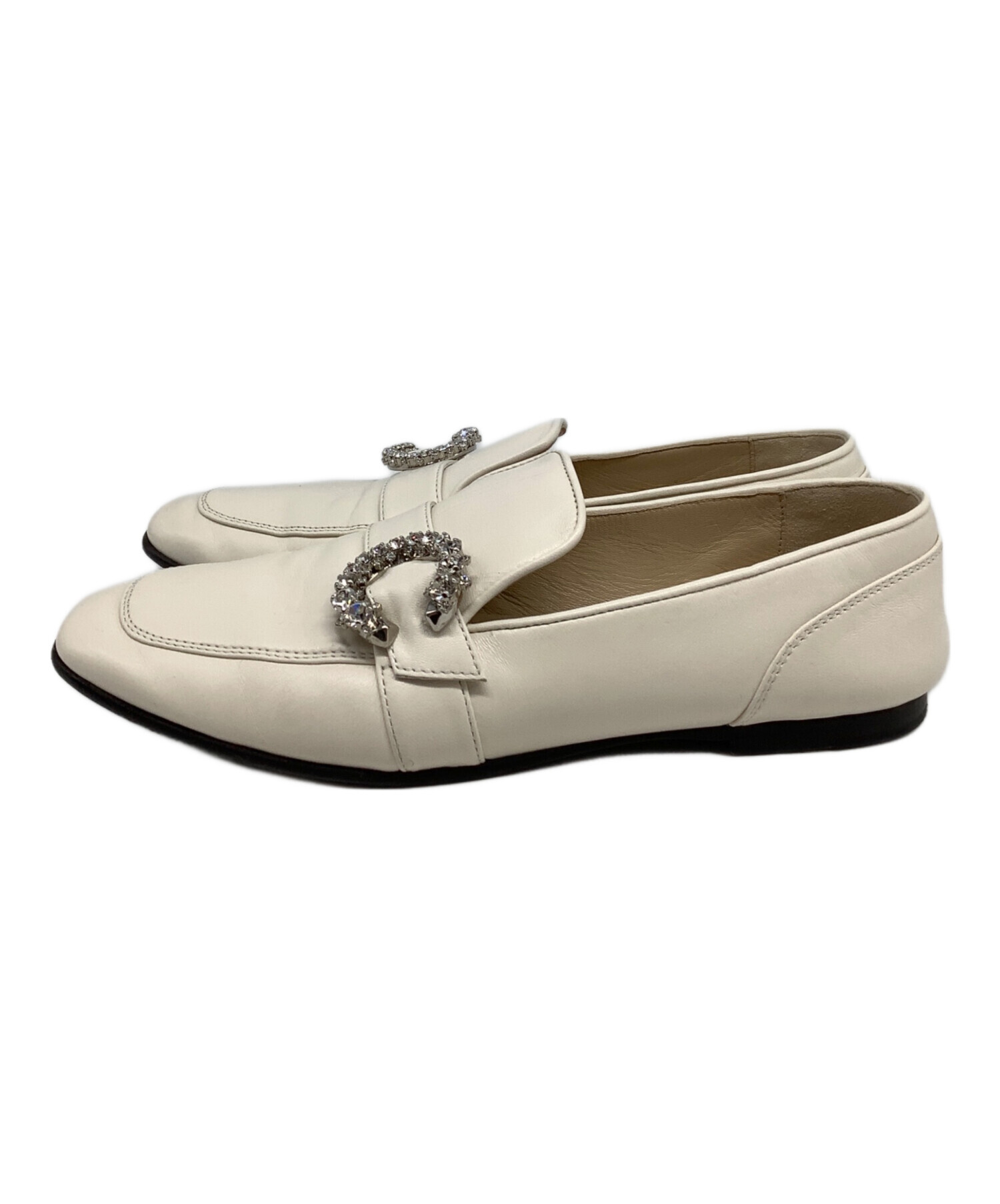 中古・古着通販】JIMMY CHOO (ジミーチュウ) ローファー アイボリー