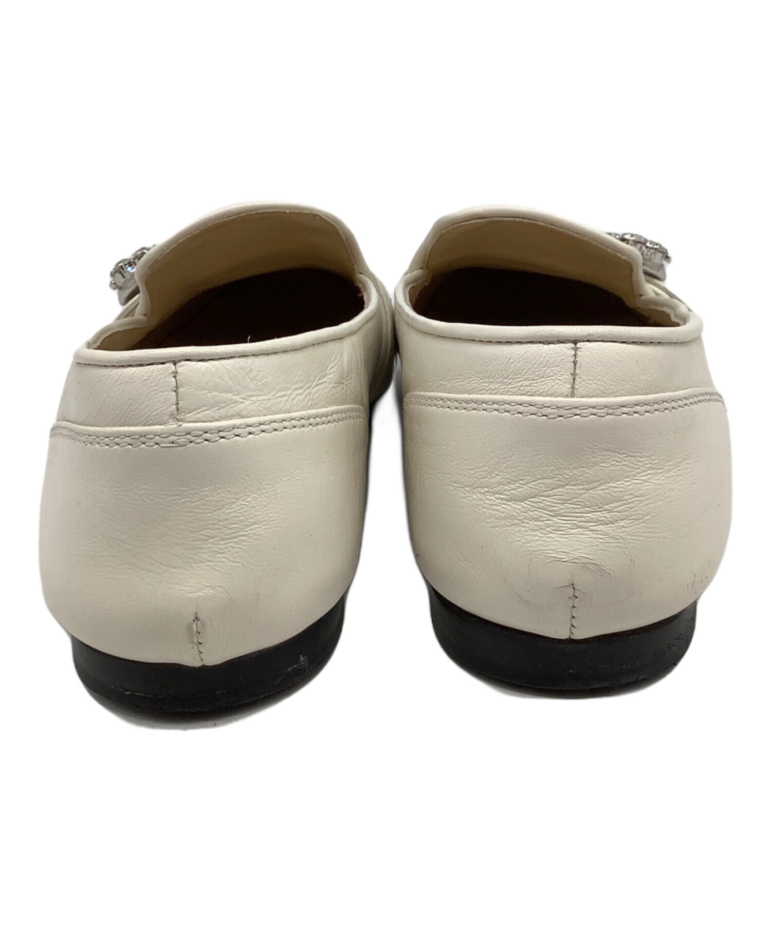 中古・古着通販】JIMMY CHOO (ジミーチュウ) ローファー アイボリー 
