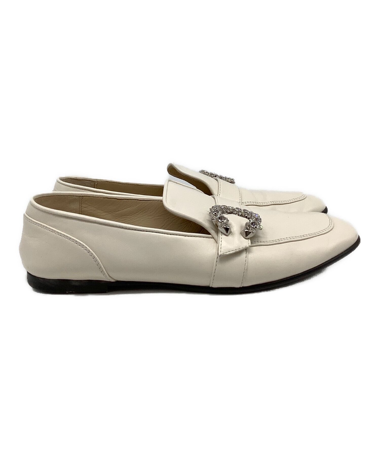 中古・古着通販】JIMMY CHOO (ジミーチュウ) ローファー アイボリー