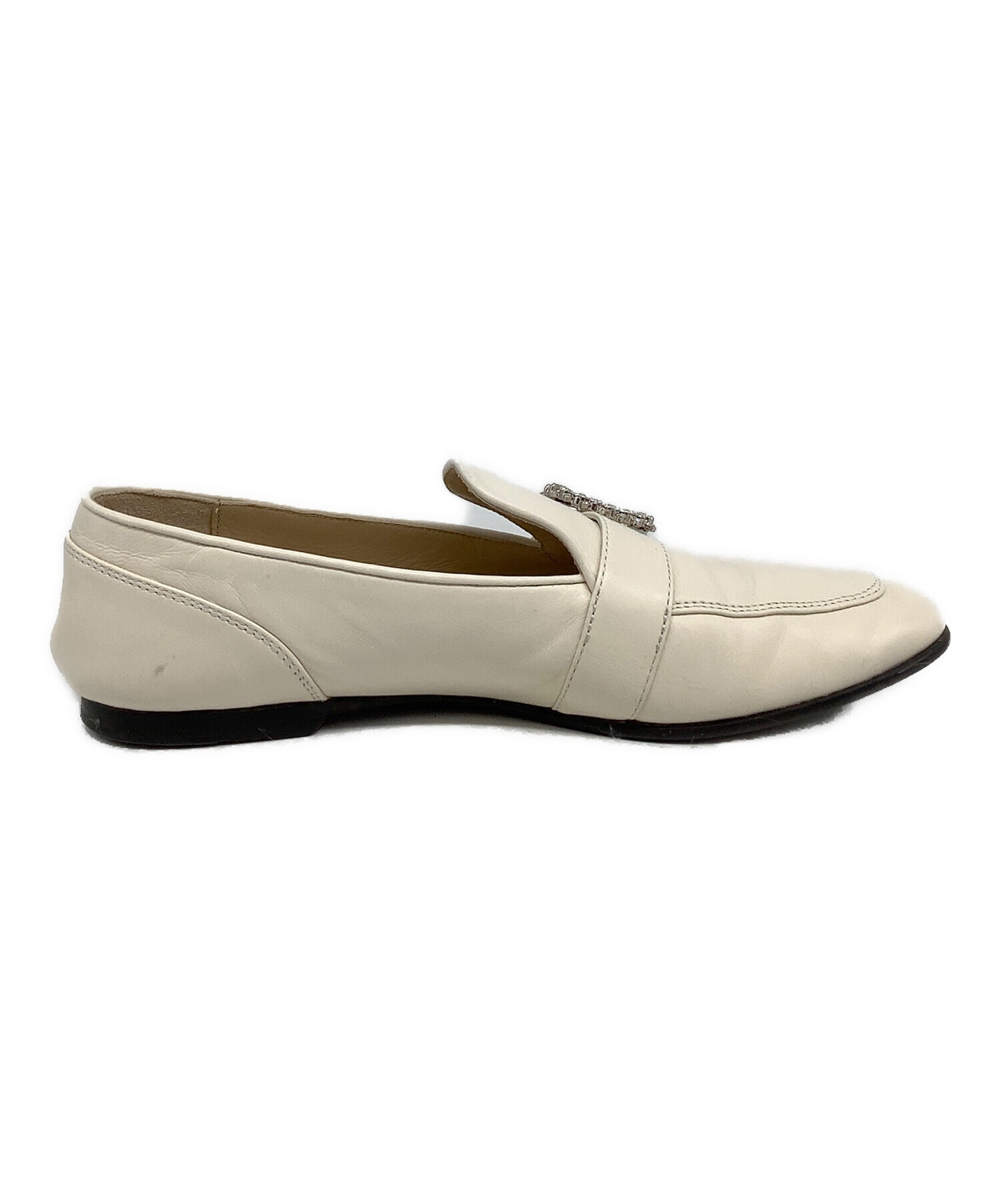 中古・古着通販】JIMMY CHOO (ジミーチュウ) ローファー アイボリー 