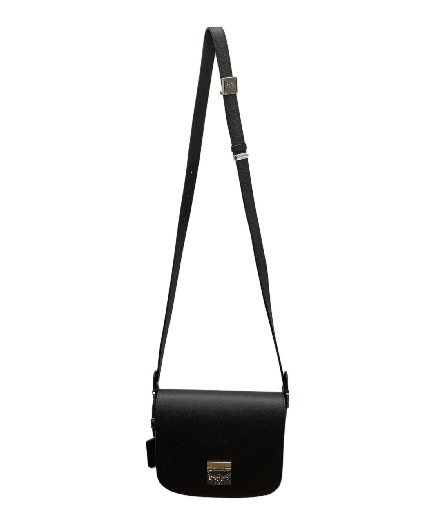 中古・古着通販】MCM (エムシーエム) レザーショルダーバッグ ブラック