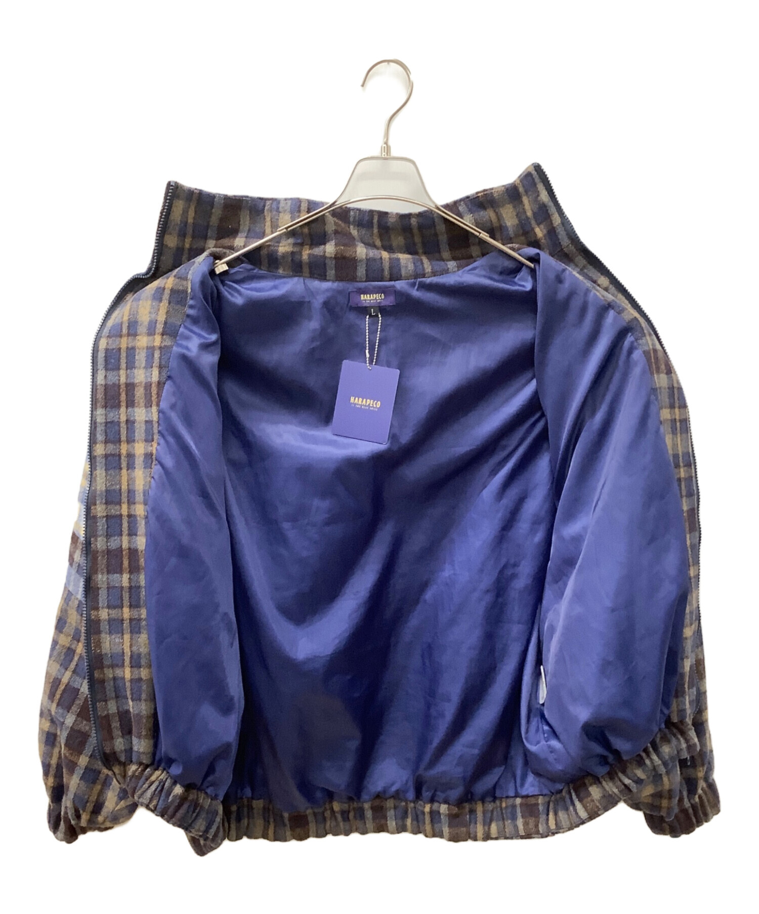 中古・古着通販】harapeco (ハラペコ) 2pattern Checked Jacket ブルー 