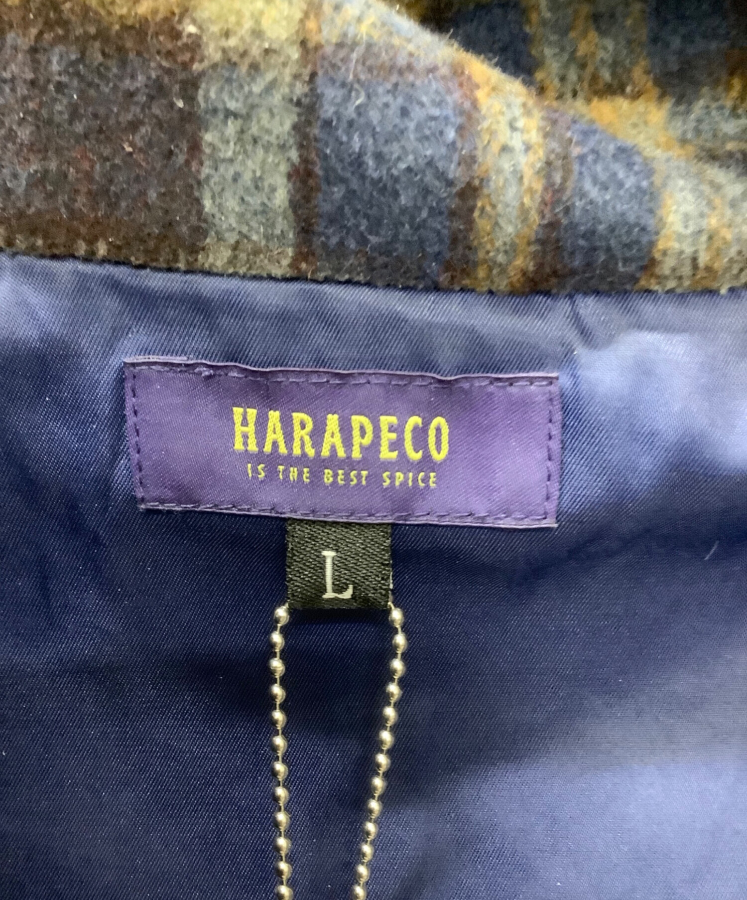 中古・古着通販】harapeco (ハラペコ) 2pattern Checked Jacket ブルー 