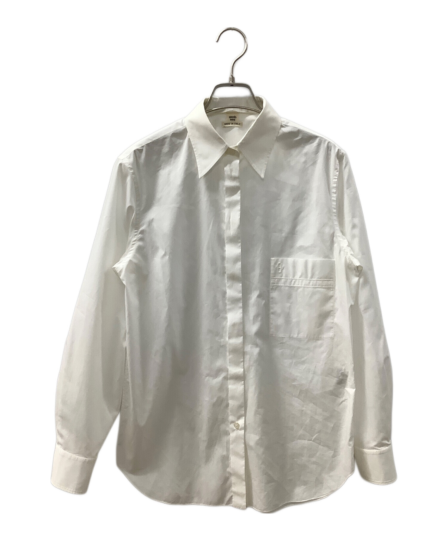 HERMES 長袖シャツ ブラウス 中古・古着通販】HERMES (エルメス) 長袖シャツ ホワイト サイズ:36